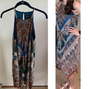 INC multicolor patterned dress w/ handkerchief